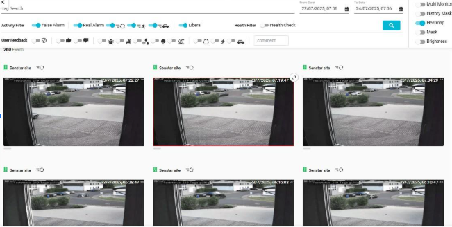 Senstar Events in Client